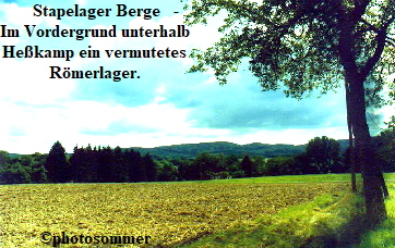 Stapelager Berge   - 
Im Vordergrund unterhalb
Hekamp ein vermutetes
Rmerlager.







photosommer